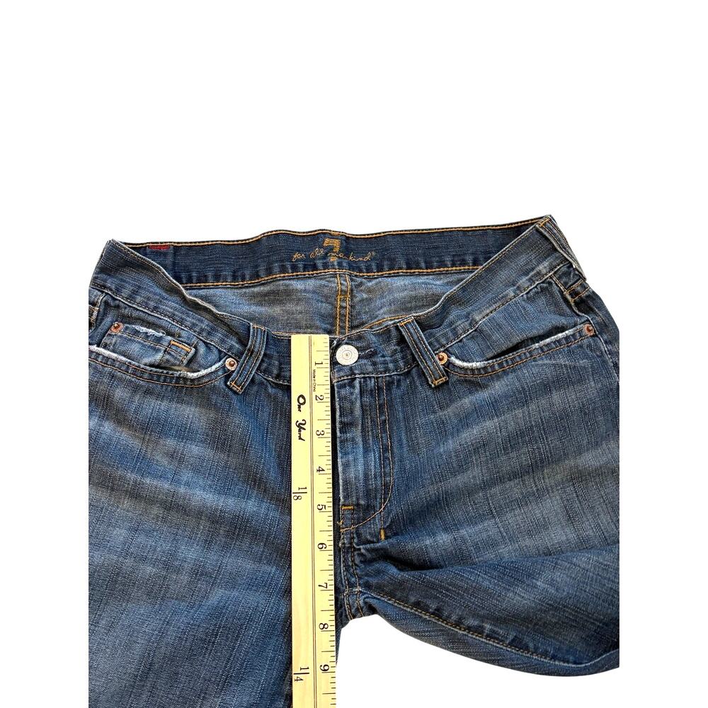 7 For All Mankind Dojo Jeans Womens Size 31 Blue Wide Flare Leg 100% Cotton Boho - Picture 7 of 9